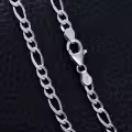 wholesale 925 Sterling Silver Figaro Link Chain with Lobster Clasp - 18K Gold Plated - Length: Adjustable from 16 to 26 inches-0-2