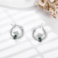wholesale 925 Sterling Silver Green Jasper Mushroom Hoop Earrings for Women Girls Nature Inspired  Idea-0-2