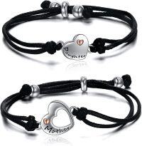wholesale 925 Sterling Silver Mother & Daughter Matching Heart Charm Bracelets Set-B-Mother daughter bracelet set 2