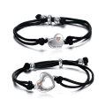 wholesale 925 Sterling Silver Mother Daughter Heart Charm Bracelet Set-0-0