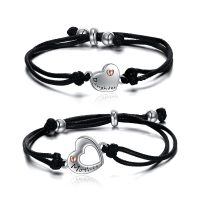 wholesale 925 Sterling Silver Mother Daughter Heart Charm Bracelet Set-B-Mother daughter bracelet set 2