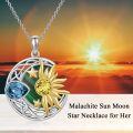 wholesale Sterling Silver Celtic Moon Sun Star Necklace for Women Girls-0-5