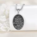 wholesale 925 Sterling Silver Saint Raphael Religious Pendant Necklace-0-1