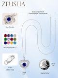 wholesale S925 Sterling Silver & 18K White Gold Plated Sapphire Birthstone Necklace - I Love You Always Forever Engraved Romantic Gift for Women-0-2