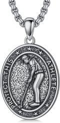 wholesale Sterling Silver Sport Necklace for Men Women Baseball Soccer Hockey Football Basketball Taekwondo Tennis Golf Runner Pendant Jewelry Gift-0-9