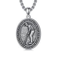 wholesale 925 Sterling Silver Sports Athlete Pendant Necklace - Protect This Athlete Charm Chain s for Men & Women-Golf Necklace