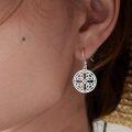 wholesale 925 Sterling Silver Celtic Knot Circle Drop Earrings Irish s for Women-0-1