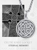 wholesale 925 Sterling Silver Celtic Knot Photo Locket Pendant Necklace for Men Memory Keepsake Gift-0-5