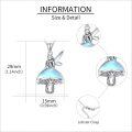 wholesale 925 Sterling Silver Blue Opalite Mushroom Fairy Pendant Necklaces for Women's  Ideas-0-4