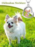 wholesale 925 Sterling Silver I Love You Forever Chihuahua Heart Pendant Necklace for Women Girls Gifts-0-5