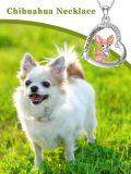 wholesale 925 Sterling Silver I Love You Forever Chihuahua Heart Pendant Necklace for Women Girls Gifts-0-5