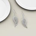 wholesale 925 Sterling Silver Angel Wing Drop Earrings with CZ Stones - Elegant s for Her-0-1