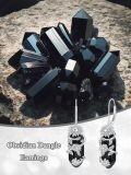 wholesale 925 Sterling Silver Black Crystal Sunflower Vine Drop Earrings For Women-0-5