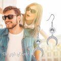 wholesale 925 Sterling Silver & 18K White Gold Plated Celestial Sun and Moon Drop Dangle Earrings for Women Girls Gifts-0-4