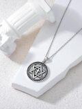 wholesale 925 Sterling Silver Star of David Cross Pentacle Pendant Necklace-0-5