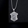 wholesale 925 Sterling Silver Saint Medal Pendant with Eagle and Sword Design - Religious Jewelry for Men & Women -0-2