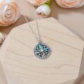 wholesale 925 Sterling Silver Cross with Abalone Shell and Cubic Zirconia Pave Circle Pendant Necklace for Women-0-2