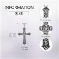 wholesale 925 Sterling Silver Celtic Knot Trinity Circle Cross Pendant Necklace  with Black Onyx Gemstone for Men Women Irish Catholic Christian s 46cm Chain Length-0-3