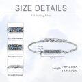 wholesale 925 Sterling Silver Blue Enamel Flower Pattern Chain Bracelet for Women-0-4
