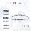 wholesale 925 Sterling Silver Oxidized Blue Enamel Floral Bar Bracelet For Women-0-4