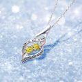 wholesale Sterling Silver Yellow Stone Sisterhood Pendant Necklace for Women-0-52