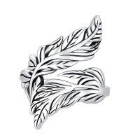wholesale 925 Sterling Silver Turquoise Leaf Ring-White Feather