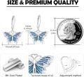 wholesale 925 Sterling Silver Butterfly Dangle Earrings with Blue Enamel and Leverback Closure for Sensitive Ears Mother's Day Gift for Women & Girlfriends-0-1
