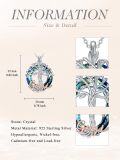 wholesale TOUPOP Tree Of Life Necklace For Women 925 Sterling Silver Family Tree Pendant Necklace With Crystal Jewelry For Mom Grandma Christmas Birthday Gifts -0-3