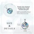 wholesale 925 Sterling Silver Round Abalone Shell Mermaid Pendant Necklace with Shark and Evil Eye Charm for Women-0-3