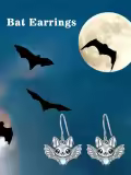 wholesale 925 Sterling Silver Moonstone Earrings Wholesale - Cute Bat Design Jewelry for Women Girls Gifts-0-3