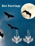 wholesale 925 Sterling Silver Cute Bat Moonstone Drop Earrings For Women-0-3