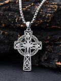 wholesale 925 Sterling Silver Compass Celtic Knot Cross Pendant Necklace  for Men & Women - Protection Amulet Religious Jewelry with 24+2mm Rolo Chain (Gift Included)-0-4