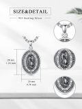 wholesale 925 Sterling Silver Saint Virgin Mary Pendant Necklace with Chain for Women Men Catholic  45cm Length-0-4