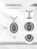 wholesale 925 Sterling Silver Saint Virgin Mary Pendant Necklace with Chain for Women Men Catholic  45cm Length-0-4