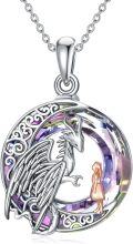 wholesale 925 Sterling Silver Rainbow Crystal Dragon Pendant Necklace s for Women-0-0