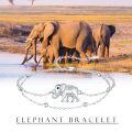 wholesale 925 Sterling Silver Elephant Charm Bracelet with Cubic Zirconia - Adjustable Size for Women and Girls-0-5