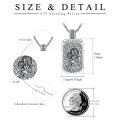 wholesale 925 Sterling Silver Saint Joseph Pendant Oxidized Religious Dog Tag With Rope Chain-0-2