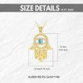wholesale 18K Gold Plated Evil Eye Hamsa Necklace with Natural Gemstone-0-3