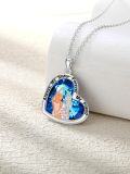 wholesale 925 Sterling Silver Blue Crystal Heart Pendant - Always My Sister Forever Friend Jewelry for Sisters-0-2