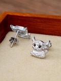 wholesale 925 Sterling Silver Highland Cow Stud Earrings - Cute Animal  for Women Girls-0-2