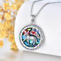 wholesale 925 Sterling Silver Lamb Of God Pendant Necklace Abalone Shell Zircon Christian Jewelry-0-4