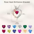 TOUPOP Sterling Silver Ruby Rose Heart Butterfly Pendant Necklace-0-4