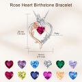 TOUPOP Sterling Silver Ruby Rose Heart Butterfly Pendant Necklace-0-4