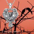 wholesale 925 Sterling Silver Heart Eagle Pendant Necklace-0-4