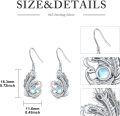 wholesale 925 Sterling Silver Moonstone Feathered Bird Drop Earrings-0-4