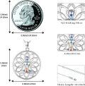 wholesale 925 Sterling Silver 7 Chakra Yin Yang Lotus Meditation Pendant Necklace-0-5