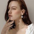 wholesale 925 Sterling Silver Daisy Flower Teardrop Dangle Leverback Earrings for Women-0-1