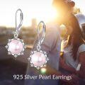 wholesale 925 Sterling Silver Pink Pearl & Cubic Zirconia Leverback Drop Earrings Gift for Her-0-2