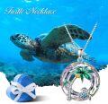 wholesale 925 Sterling Silver Crystal Sea Turtle & Coconut Trees Necklace for Women-0-9