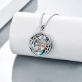 wholesale 925 Sterling Silver Blue Crystal Otter Pendant Necklace for Women Mom Sister Gifts-0-1